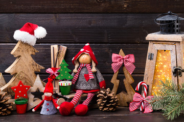 Christmas decor und lantern. Symbol xmas.