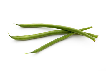 Green beans isolated on a white background.