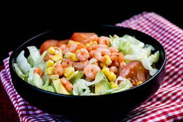 Fresh Shrimp salad with tomatoes