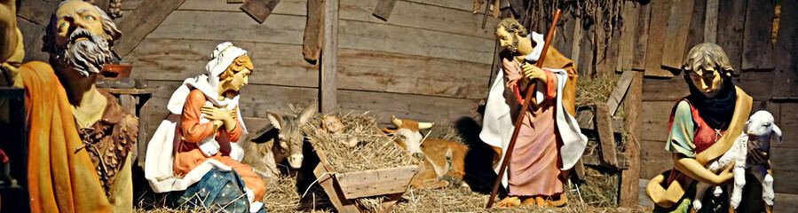 nativity scene in the stable