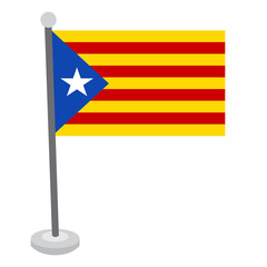 Isolated flag of Catalonia on a white background, Vector illustration