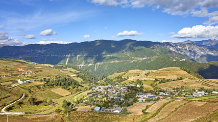 Fototapeta na wymiar Yunnan province countryside panoramic picture, China.