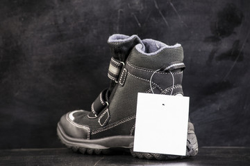 boots on a black background