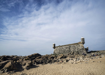 Fototapeta na wymiar castelo do queijo old fort landmark in porto portugal