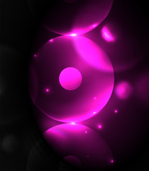 Blurred glowing circles, digital abstract background