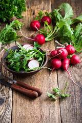 Salad with rucola and radish