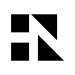 Creative h and n logo design. Negative space vector illustration