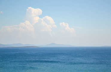 Dense clouds over the Aegean Sea, Turkey