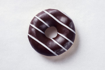 Chocolate donut isolated on white
