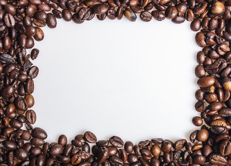 Coffe beans frame, copyspace