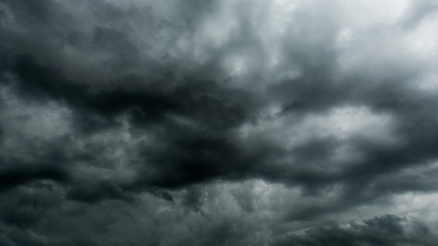 Dark sky and black clouds high contrast, Dramatic storm clouds before rainy