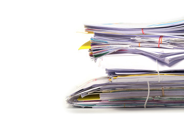 Stack of Documents isolated on white background