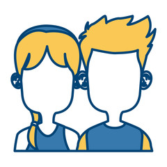 Cute kids friends cartoon icon vector illustration graphic design