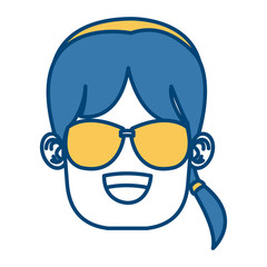 Girl with sunglasses icon vector illustration graphic design