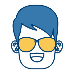 Boy with sunglasses cartoon icon vector illustration graphic design