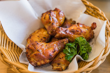 Thai fried chickens Hot and Spicy in basket