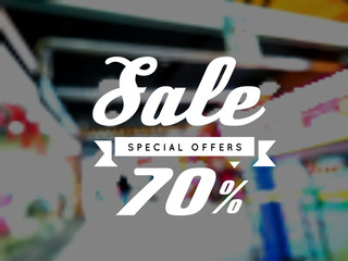 Sale, special offer, vector illustration on blurry background