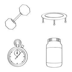 Set of gym icons on a white background, Vector illustration