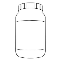 Isolated outline of a bottle of nutritional supplements, Vector illustration
