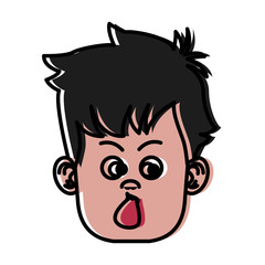 Funny boy face icon vector illustration graphic design