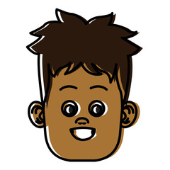 Funny boy face icon vector illustration graphic design