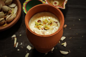 Rabdi or Rabri served in clay pot  - Diwali desserts