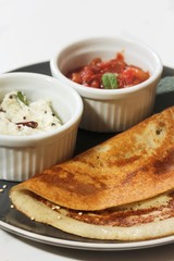 Quinoa Dosa - Healthy south Indian breakfast with lentil and rice served with chutney