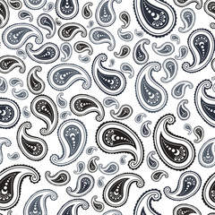 Pairsley seamless pattern. Seamless paisley ornament on white background