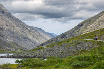 The mountain slopes of the Khibiny , Kola Peninsula, Russia