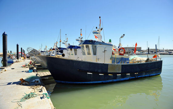 Chipiona fishing port, Cadiz province, Spain