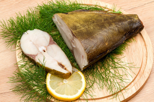Cold smoked fish and a slice of lemon