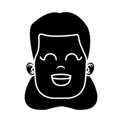 Cute girl face icon vector illustration graphic design