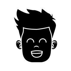 Funny boy face icon vector illustration graphic design