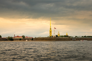 Naklejka premium Waterfront and canals in St Petersburg, Russia