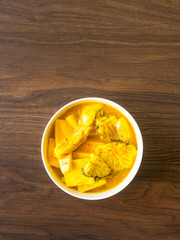 Sea snapper and coconut  with yellow spicy curry