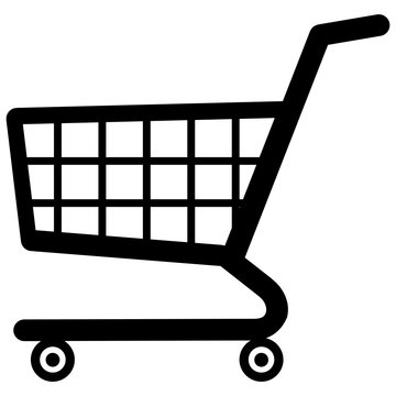 Shopping cart line flat icon for apps and websites - chariot de course pour sites web et applications