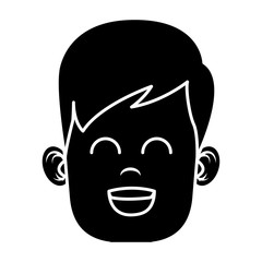 Funny boy face icon vector illustration graphic design