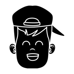 Funny boy face icon vector illustration graphic design