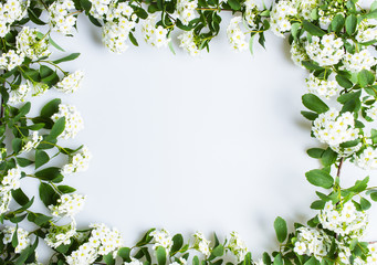 White flowers frame, copyspace