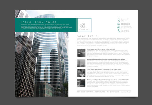 Business Flyer Layout with Green and Gray Accents
