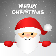 Christmas card with happy Santa Claus. Vector.