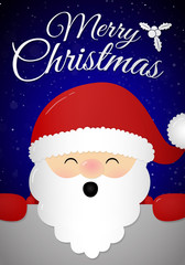 Christmas card with happy Santa Claus. Vector.