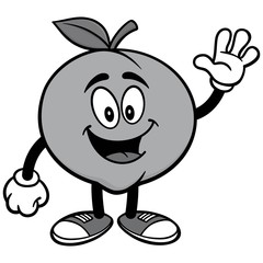 Peach Waving Illustration