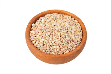 Barley grits in bowl