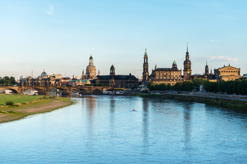 Fototapeta na wymiar Skyline of Dresden at dusk