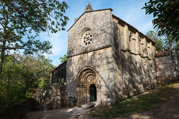 Fototapeta na wymiar Facade of Santa Cristina de Ribas de Sil monastery