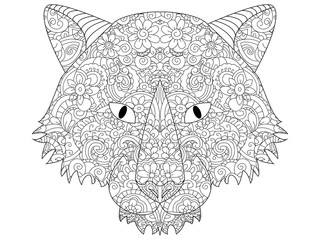 good Wolf head coloring raster for adults