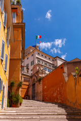 Obraz premium Rome. The Italian flag on the Quirinale Palace.