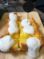 Toast with mousse.