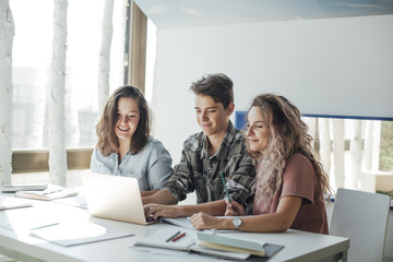High School Students Doing Schoolwork Together